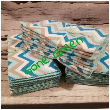 Set of 10 Cloth Wipes, Cloth Napkins, Facial Wipes, Dryer Sheets,